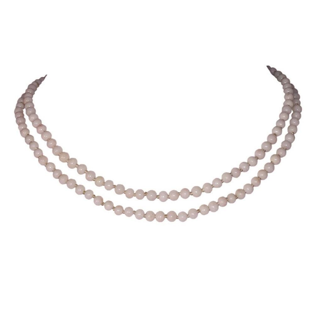 Coral Bead Necklace with 14 kt Gold Filigree Box